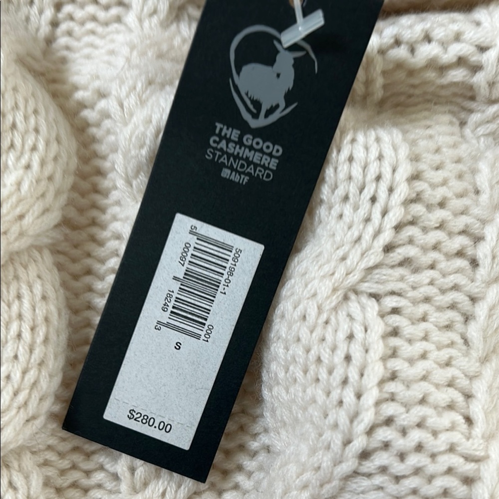 Cashmere & Wool Turtleneck Knit Sweater - Cream - Picture 6 of 14